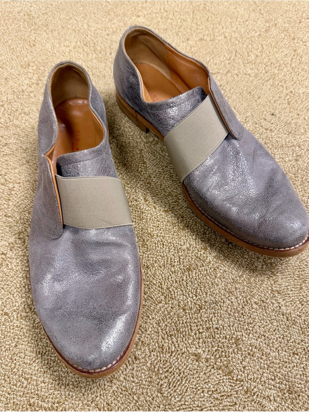 Women’s Metallic Silver Slip-On Flats